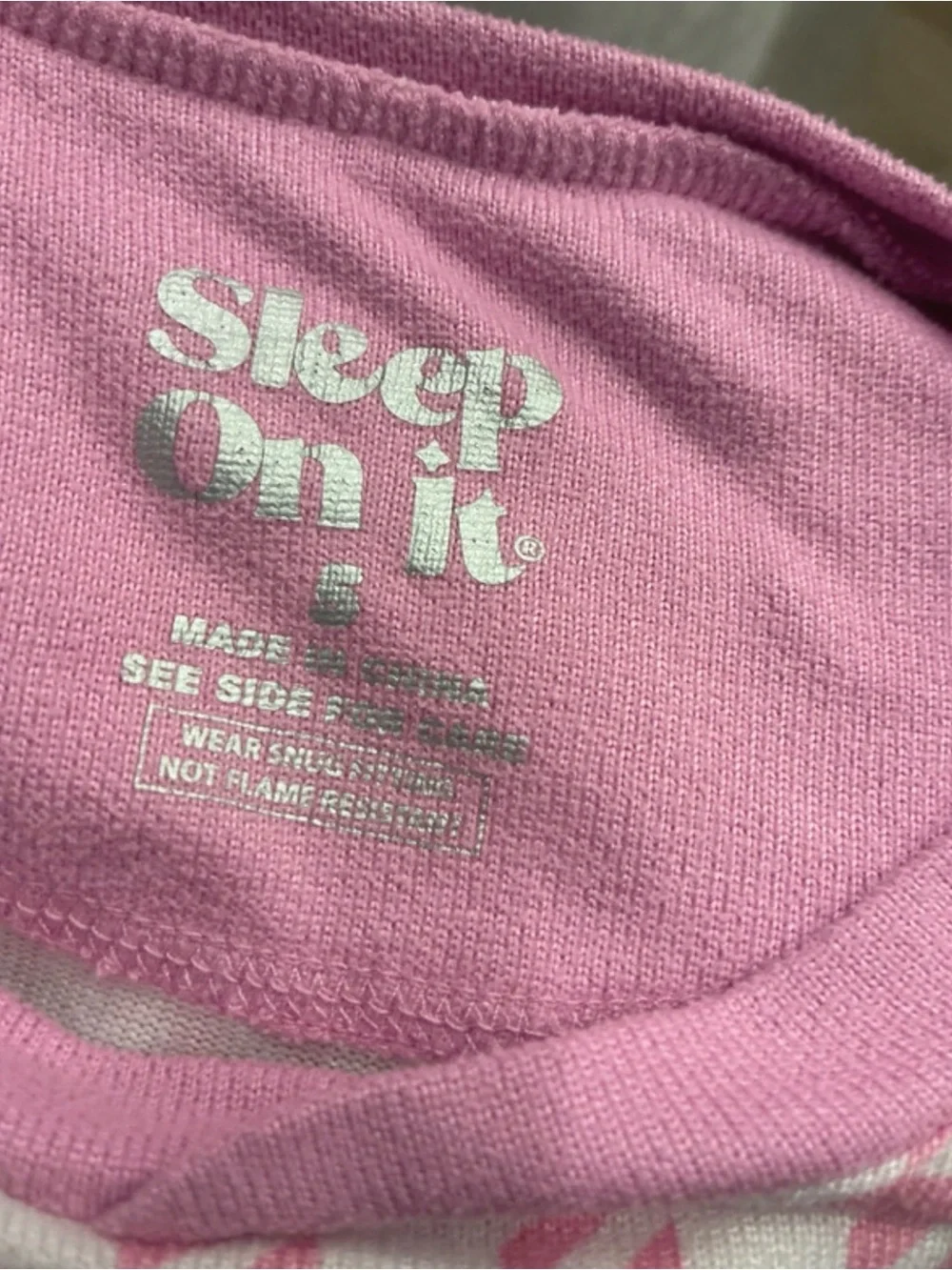 Sleep On It Pink and White Houndstooth Kids Pajama Set